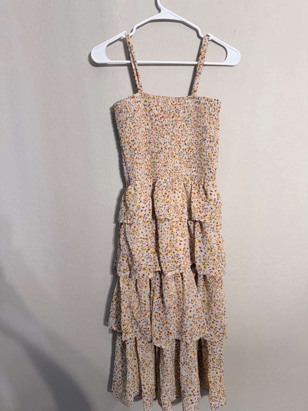 Yellow Floral Tiered Sundress size medium. - Picture 4 of 4